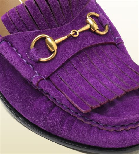 gucci purple loafers|gucci fur loafers women's.